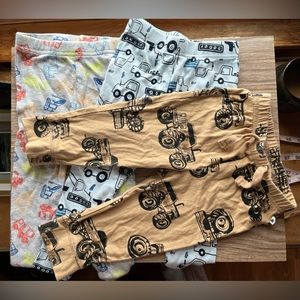 LOT 3 pairs of trucks/vehicle pajama sweater pants size 12-18-24 Months cozy boy
